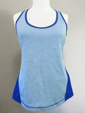 Old Navy Two Tone Heathered & Solid Blue Racerback Tank Top Small
